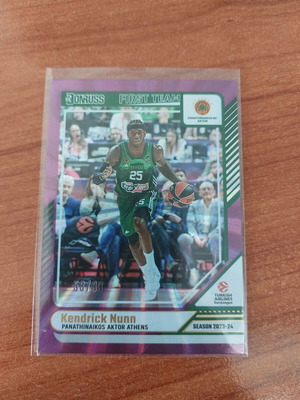 Panini Donruss Euroleague Kendrick Nunn Purple 2024-25 collectible card like new