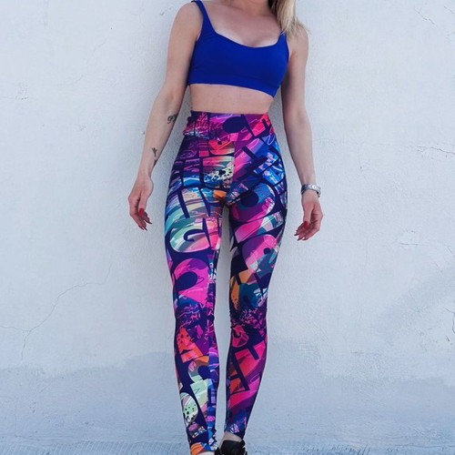 High-Waisted Sports Leggings Multicolor New S/M