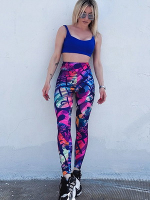 High-Waisted Sports Leggings Multicolor New S/M