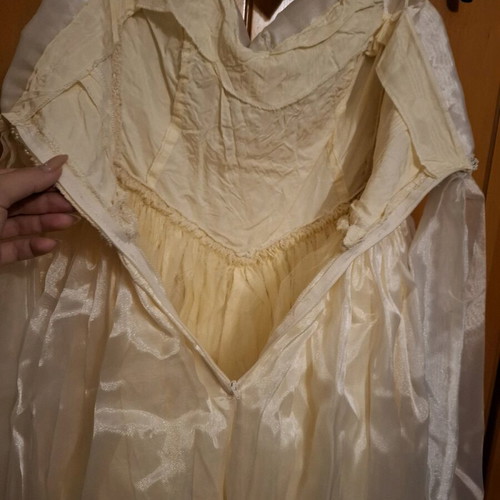 Vintage handmade wedding dress 60s'-70s' like new, size XS-S, beige