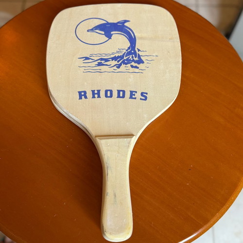 Wooden Rhodes Beach Rackets Set of 2 with Dolphin Design like new