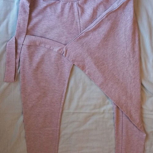 Pants with unique front tie like new, size small-medium, gray