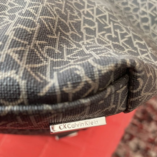 Calvin Klein shoulder and handbag, dark blue with beige logo