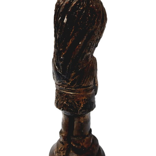 Vintage Copper Figurine Girl 16 cm 290 g with Patina