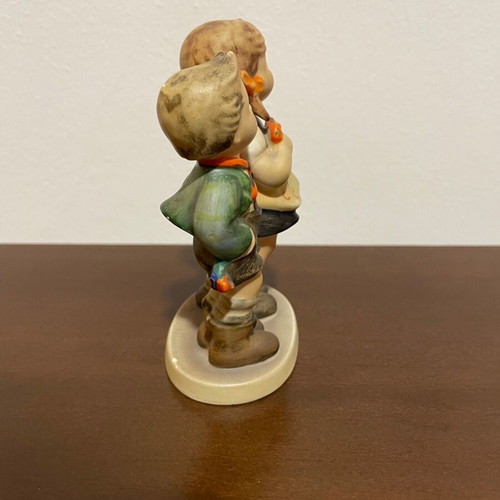 Hummel Goebel vintage porcelain double figurine boy and girl with basket
