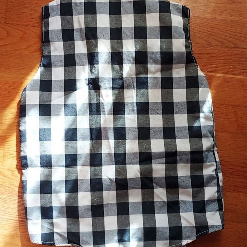 Massimo Life sleeveless shirt used, black and white gingham, cotton, size S