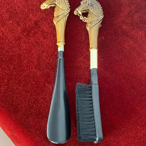 Brush and Shoe Horn Used, Antique from Belgium