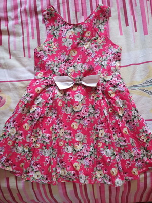 Summer dress for girl 5-6 years like new, white and red