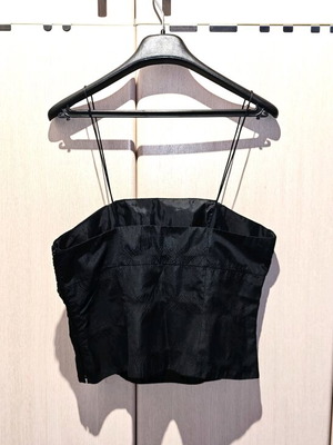 Black crop top new, size M