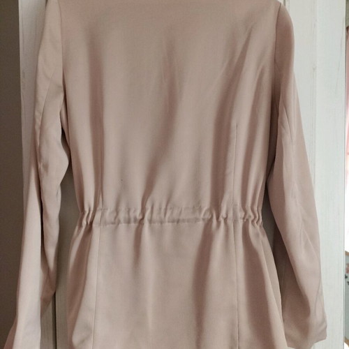 Satin jacket M new with belt pink nude
