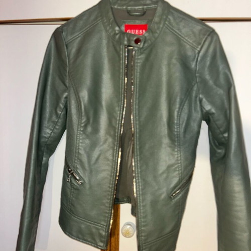 Guess leather jacket XS like new, green