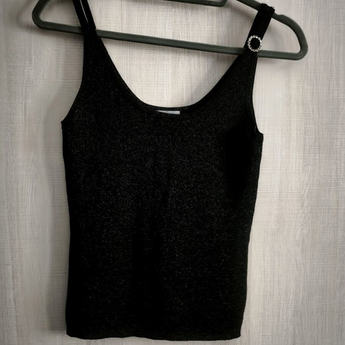 Naf Naf Lurex blouse medium, used, black