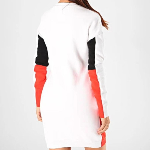 Superdry Red Sweat Dress Large/40/12 With Long-Sleeved Panel Design