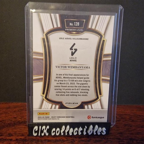 Euroleague Panini Select Victor Wembanyama Blue Prizm card new
