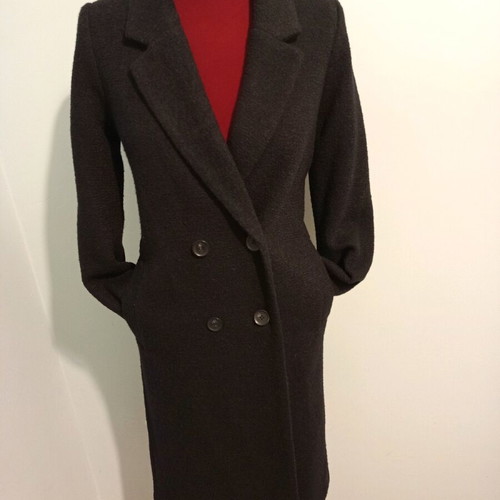 Monki black coat like new with lapel collar wool blend XS