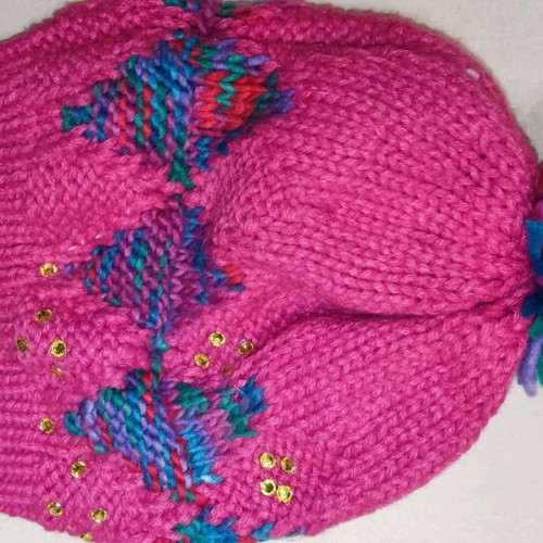 Handmade acrylic women's hat like new, one size