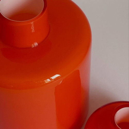 Murano Luciano Vistosi 1960 Space Age Opaline Bottle like new