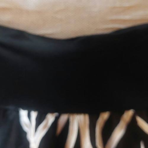 Flared cotton skirt M/L black and white, like new, elastic waistband