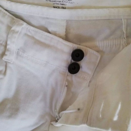 Benetton Vintage Low-Rise Shorts Size S Like New, White Cotton