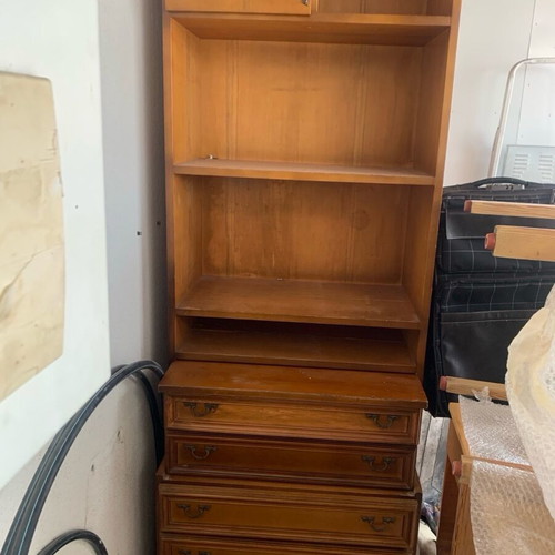 Bookshelf with desk, cabinet and four drawers