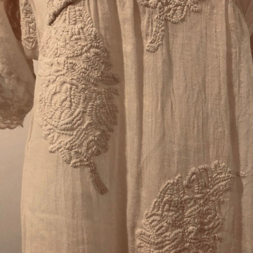 Zara tunic white cotton embroidered dress new, size S