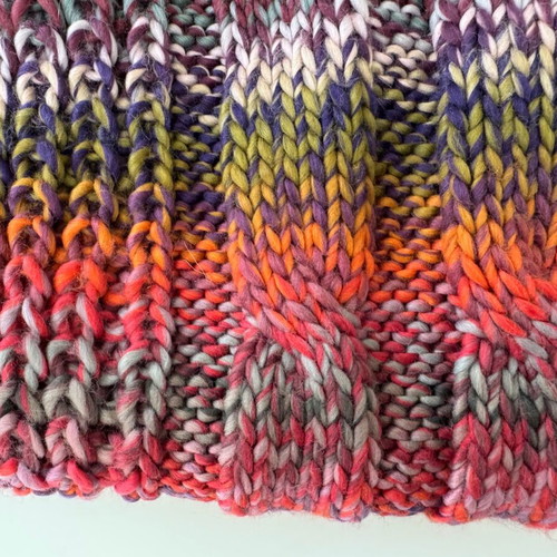 Knitted set hat and circular scarf-collar multicolored new