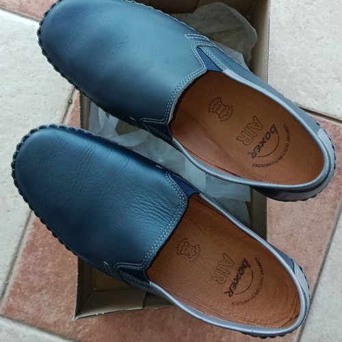 Boxer Air men's leather shoes size 42 new, grey and blue