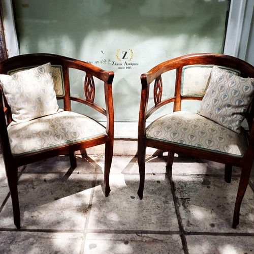 Tub Chairs antique pair made of solid wood like new