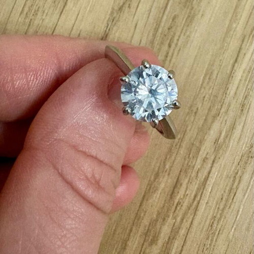 Swarovski ring crystal and silver 925 new, gray, size 17.5