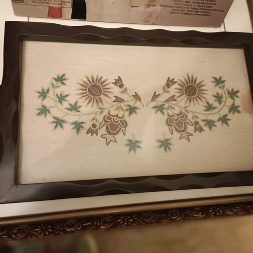 Handmade tray with embroidery used from 1930