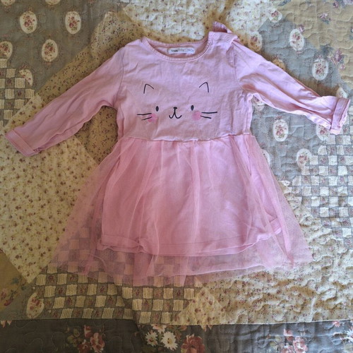 Sinsay baby dress pink with tulle, like new