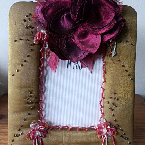 Trimar fabric photo frame with flower new