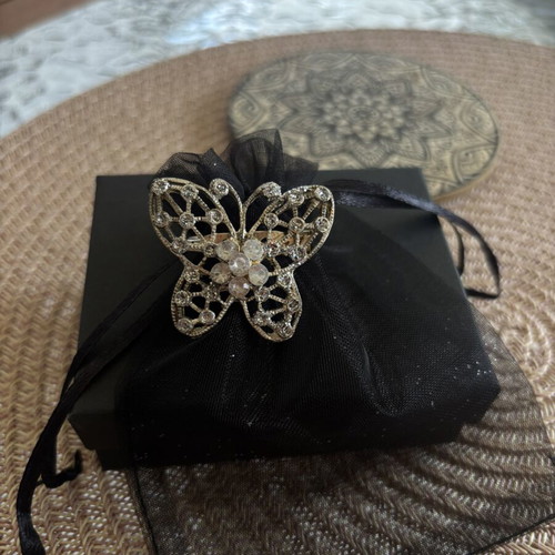 Butterfly brooch used, silver elegant women's pin