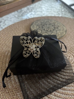 Butterfly brooch used, silver elegant women's pin