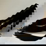  Μαύρες suede peep-toe γόβες Nine West