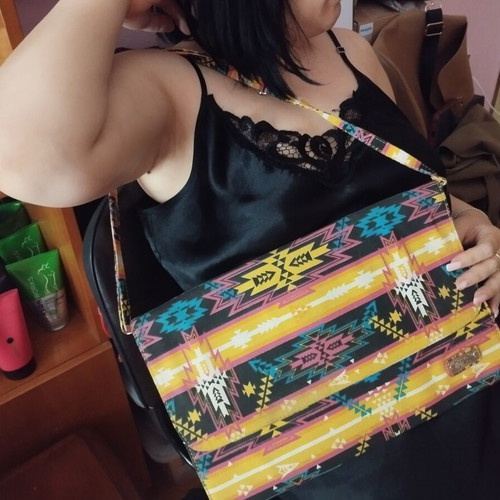 Elektra's Workshop Handmade Crossbody Bag with Ethnic Geometric Pattern