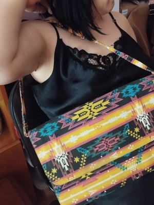 Elektra's Workshop Handmade Crossbody Bag with Ethnic Geometric Pattern