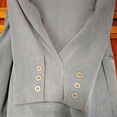 Suit soft gray with wide-leg pants, like new, size 46-48