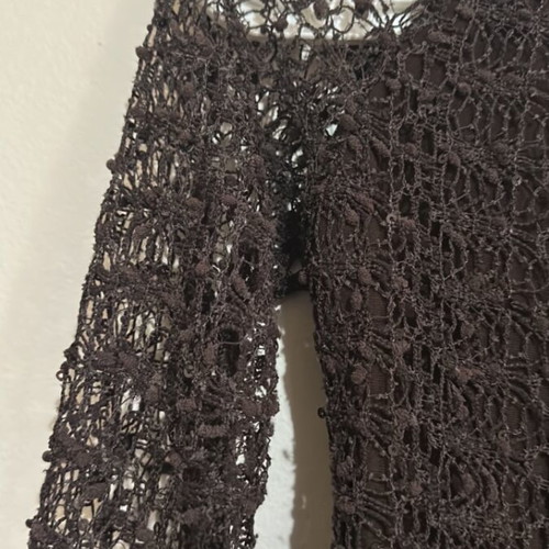 Knitted blouse dark brown asymmetrical like new