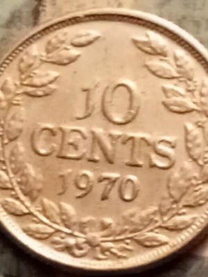 Νόμισμα 10 σεντς Λιβερίας 1970 σαν καινούργιο