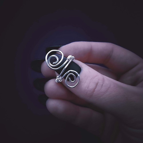 Spiral ring new, handmade forged with 925 silver