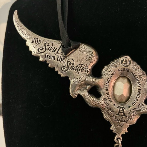 Alchemy Gothic necklace My Soul From The Shadow like new, purple and silver