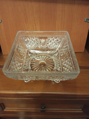 Glass fondue pot new 20x20 cm