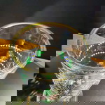 Антична немска ръчно рисувана стъклена чаша викторианска като ново