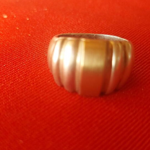 Silver ring 925 with 14K gold used, medium size