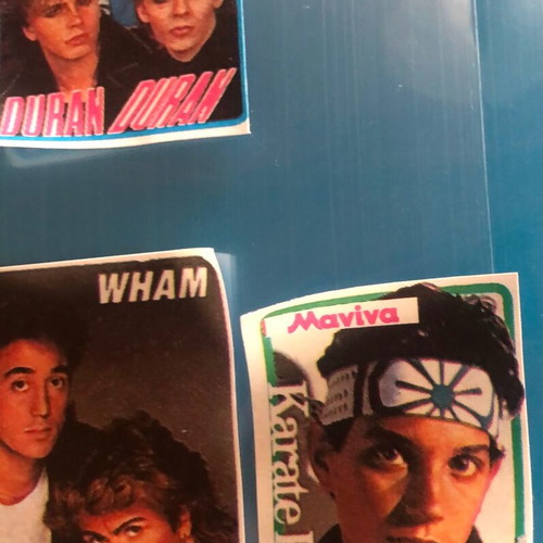 Manina stickers used, pack of 6, Duran Duran, Bruce Springsteen, Wham, Karate Kid
