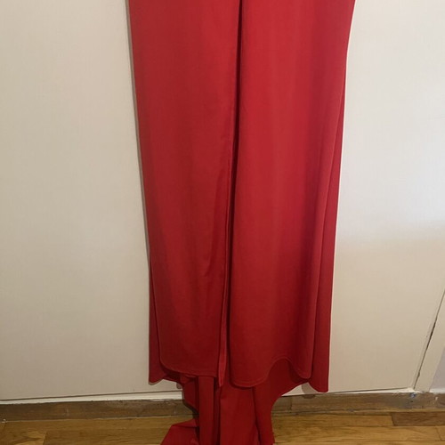 Red One-Shoulder Maxi Evening Dress Size L New with Tags
