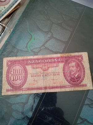 Hungarian 100 forint banknote used, circa 1962