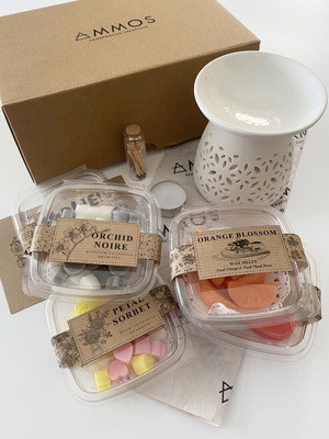 Luxury Scent Experience Gift Set Wax Melts Kit with Burner and 4+1 Gift Scents new