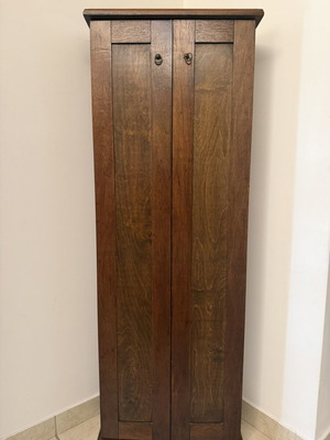 Handmade solid wood CD DVD case with 14 shelves